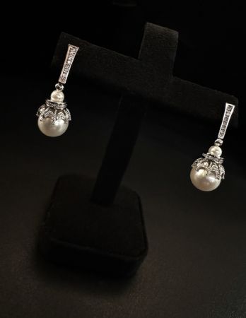 Pendientes con Perlas y Diamantes