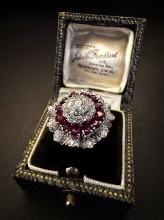 Anello  con  Diamanti  e  Rubini anni  '50