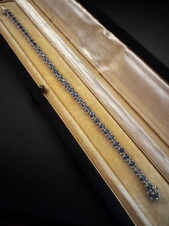 Bracelet tennis avec diamants BLEUS