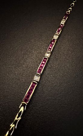 Bracelet avec Rubis et Diamants